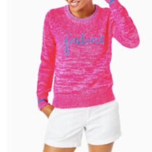 NWT - Lilly Pulitzer Rollins Sweater Pink Grenadine Jadore Intarsia Size XXL